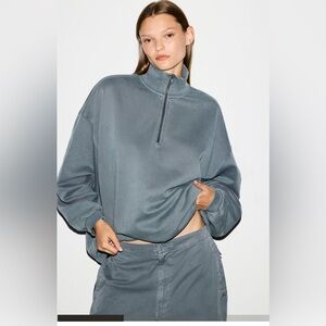 Skims boy friend OVERSIZED HALF ZIP sweater unisex